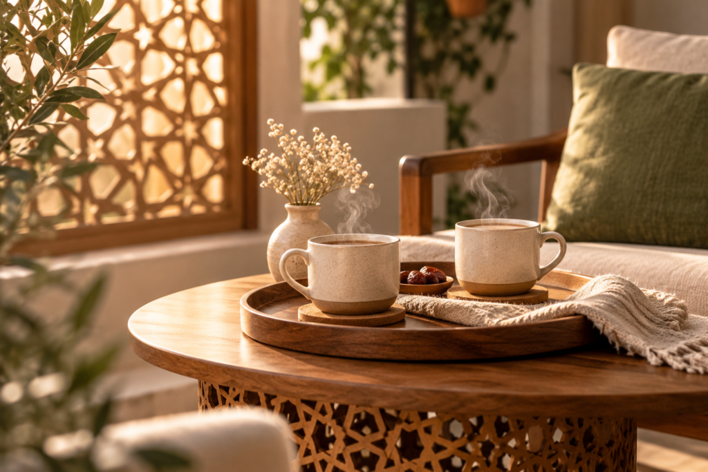 thé chaleureux sur table orientale